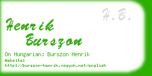 henrik burszon business card